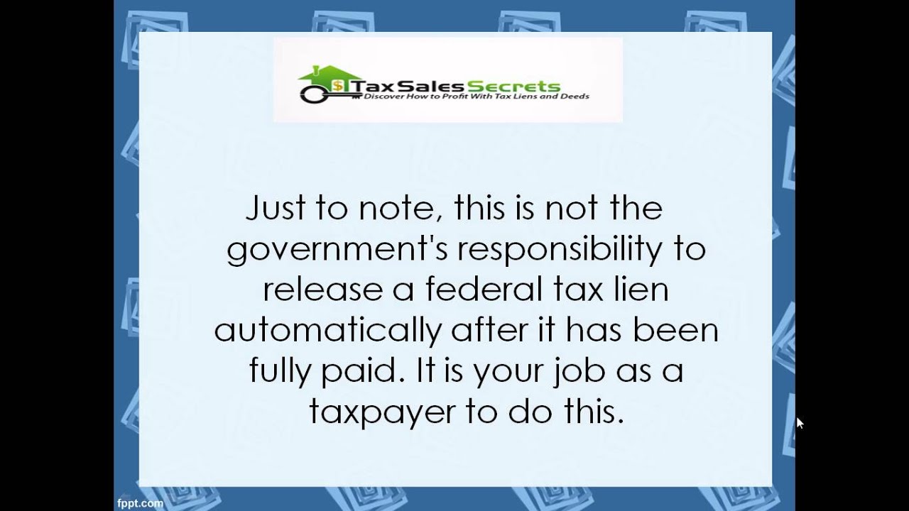 What You Should Know About Federal Tax Lien Release