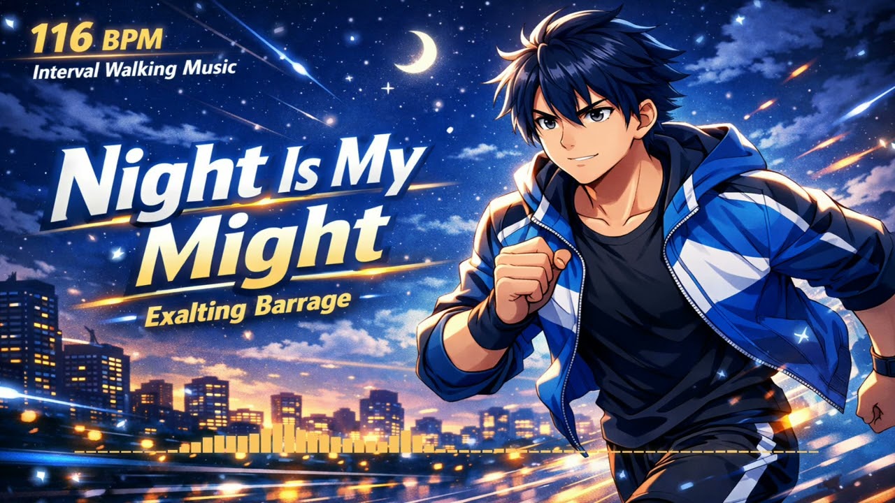 116 BPM Interval Walking Music – Uplifting Anime Workout - Night Is My Might