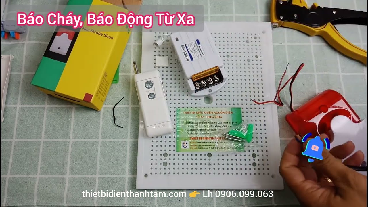 C&ograve;i B&aacute;o Động, B&aacute;o Ch&aacute;y từ xa bằng Remote. C&oacute; Đ&egrave;n Nhấp Nh&aacute;y 220V. #thietbidienthanhtam #baodong