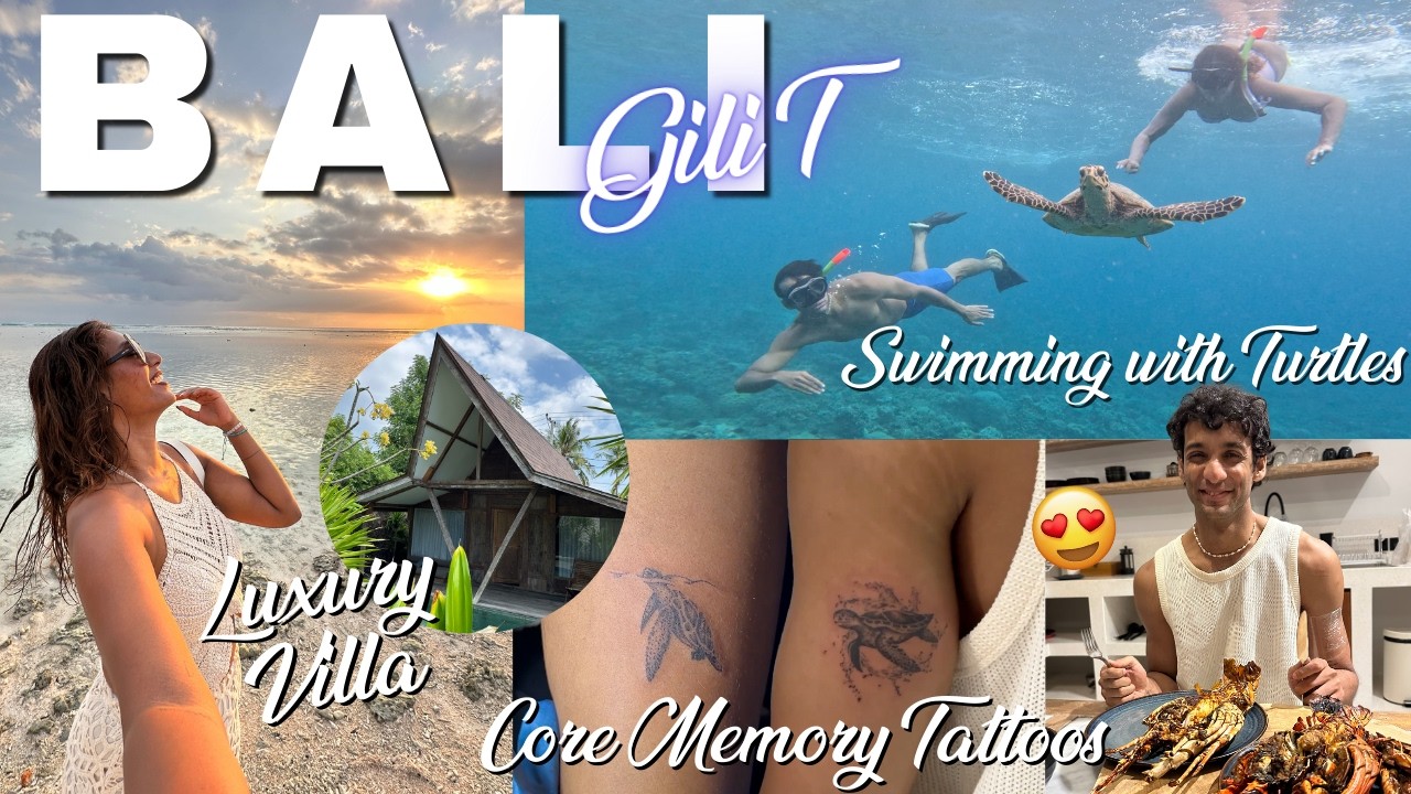 HIS BIRTHDAY IN BALI! We Swam with TURTLES & Got TATOOS in Gili T! #TravelWSar