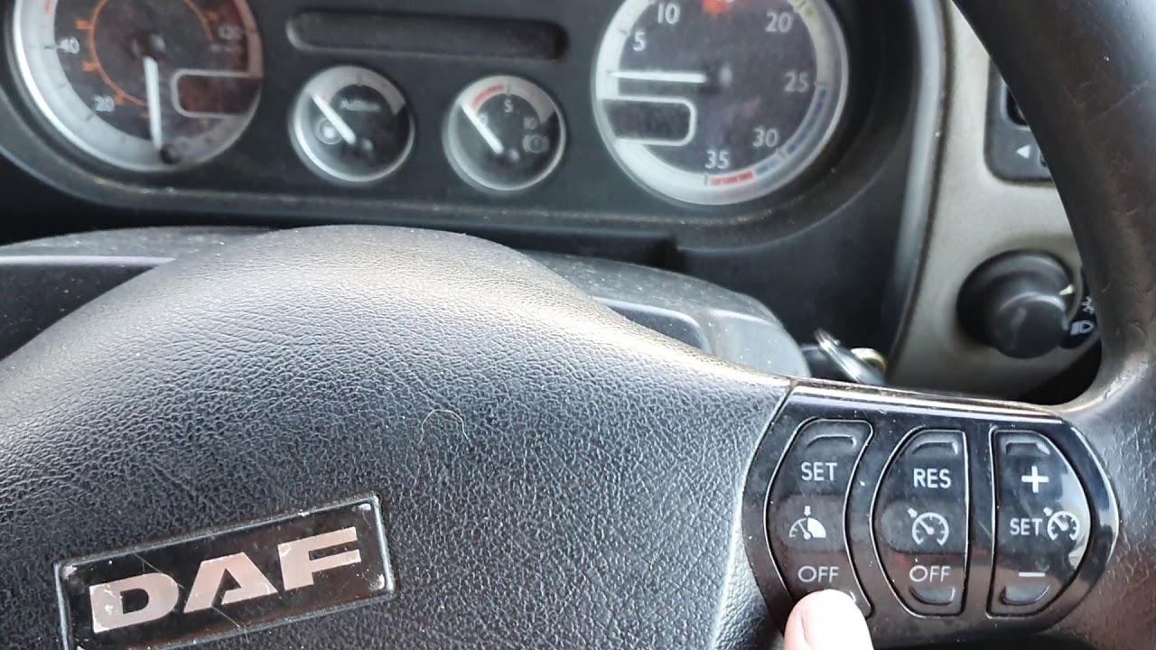 Cruise/speed control on a DAF LF and how the exhaust brake works.