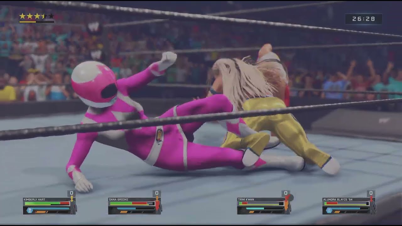 WWE 2K25 Pink Ranger Vs Dana Brooke Vs Yellow Ranger Vs Alundra Blayze Iron Woman