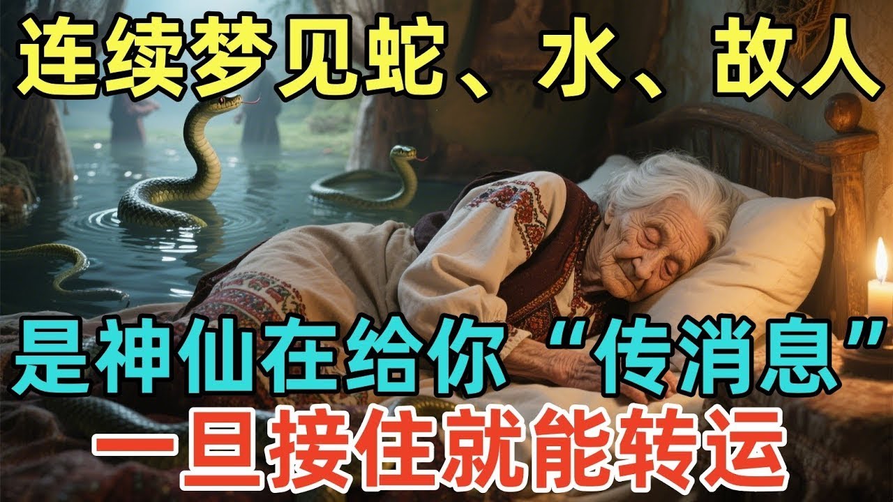 连续梦见蛇、水、故人，其实是神仙在给你“传消息”，一旦接住就能转运！