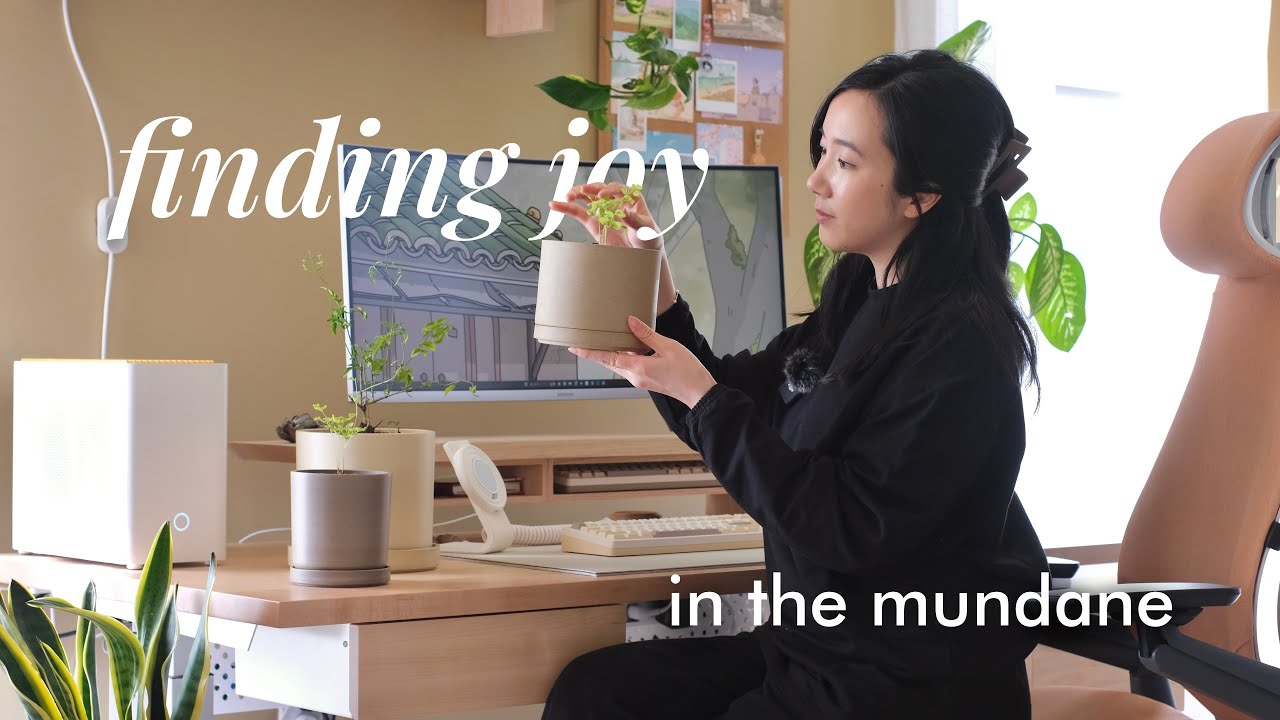 Cozy Productive Vlog | aesthetic day in my life as a designer, dalgona keyboard, cozy homebody