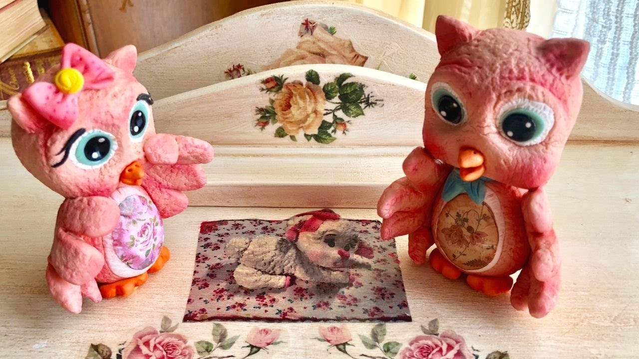 Buhos en porcelana fria / Cold porcelain owls tutorial