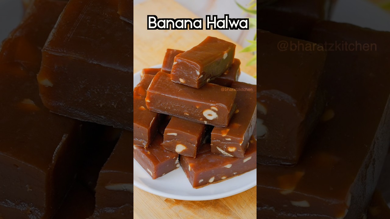 Easy BANANA HALWA RECIPE - kele ki bari #bharatzkitchen #food #indiandessertrecipe