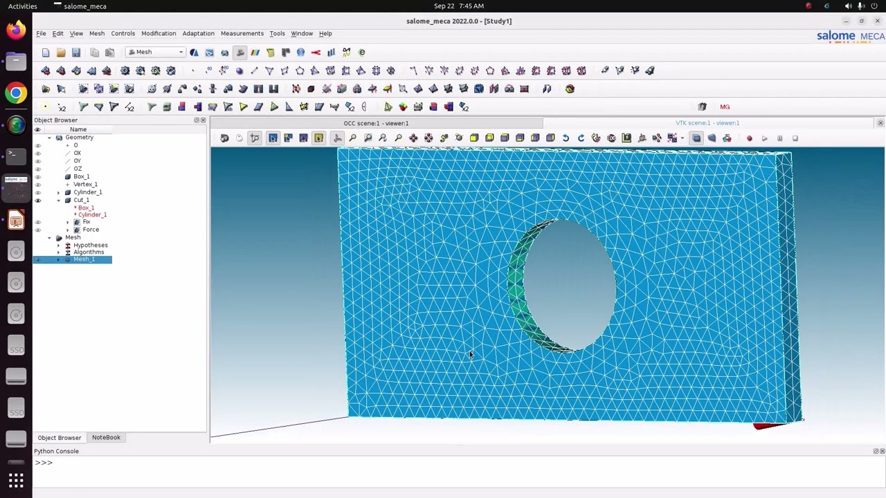 Salome meca tutorials for beginners -06|  Plate with Hole Stress analysis using Code Aster