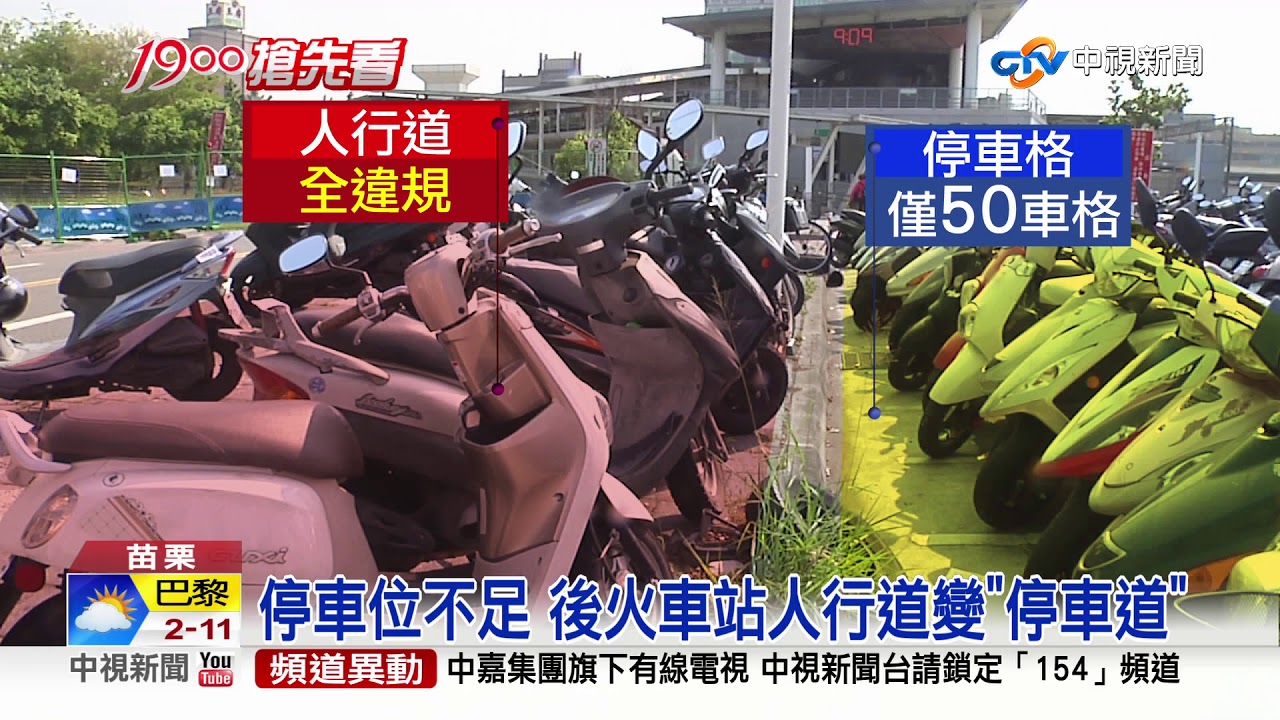 苗後火車站人行道亂停 開單月罰金百萬│中視新聞 20190415