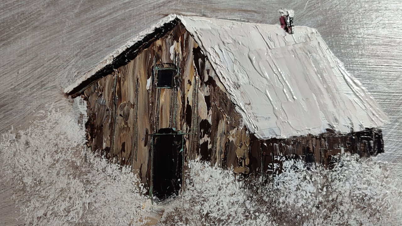 [tuto] Comment peindre un chalet ou une cabane en bois de montagne au couteau Bob Ross. A l'huile
