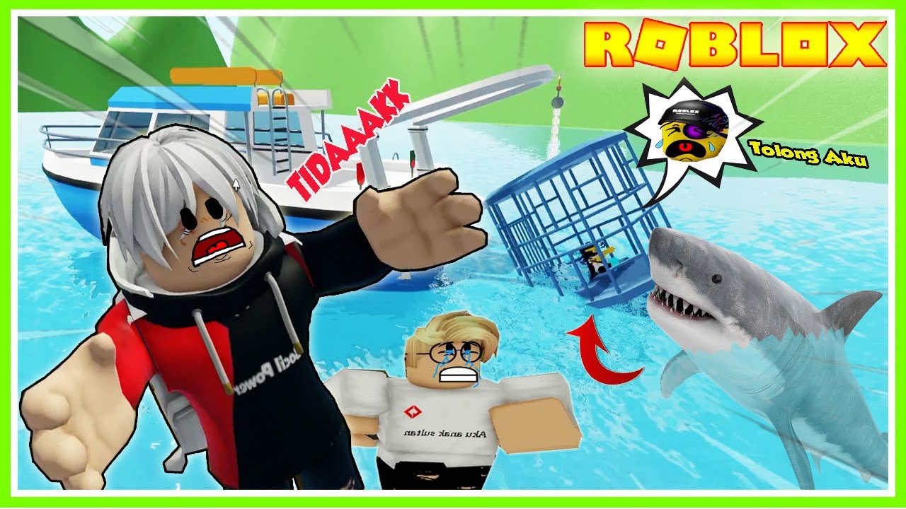 BANG CUPU DAN MIKOCIL KASIAN! MIKACIL DIJADIIN UMPAN MEGALODON HANTU!!! ROBLOX MIKOCIL