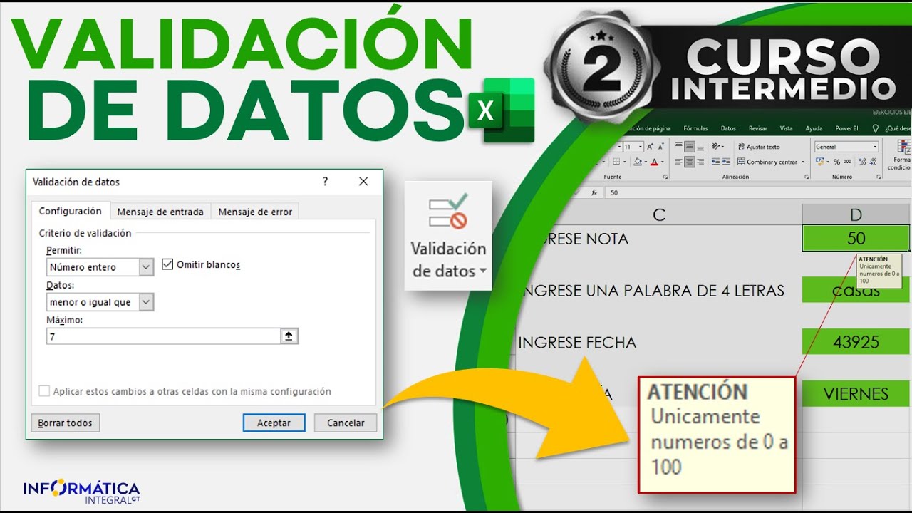 C&Oacute;MO VALIDAR DATOS EN EXCEL (Nueva Versi&oacute;n)