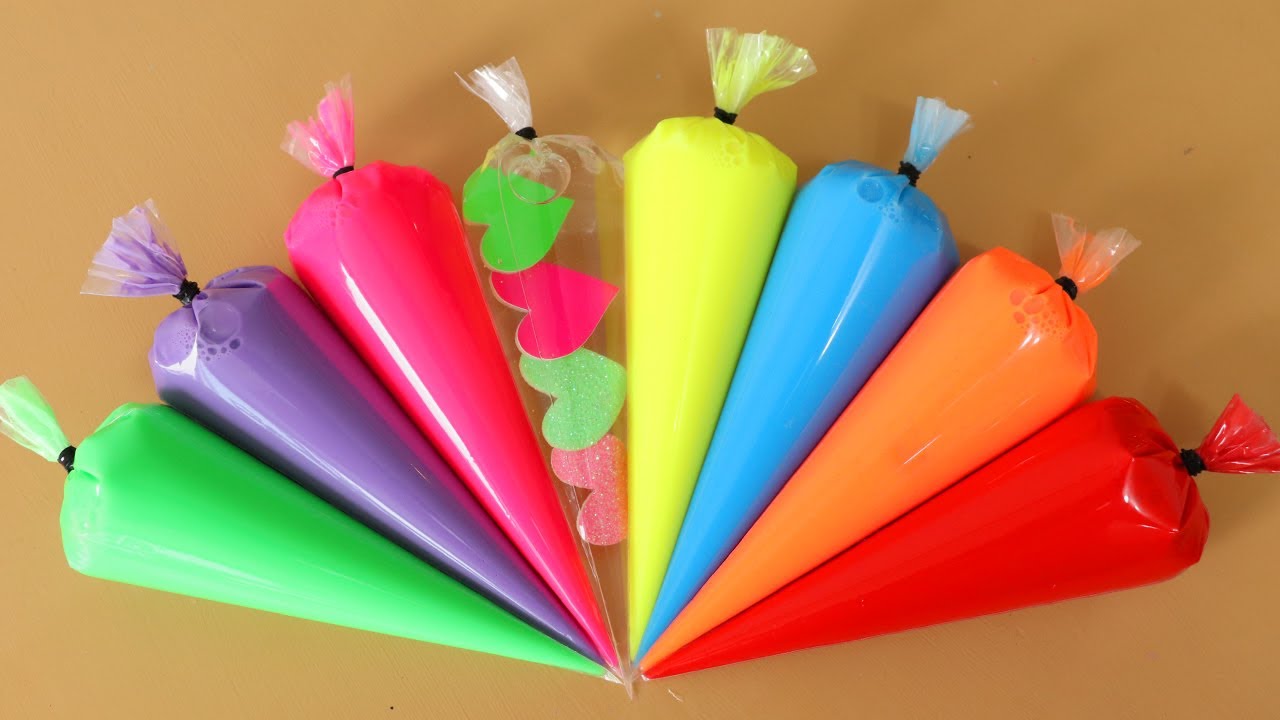 Making glossy Slime with Piping Bags! Most Satisfying Slime Video★ASMR★#ASMR #PipingBags