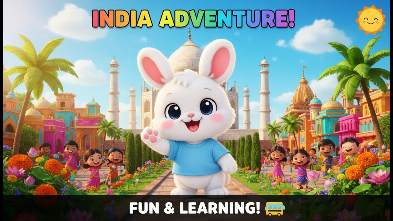 Bunny Travels to India 🇮🇳✈️ | Learn Geography, Culture & Fun for Kids