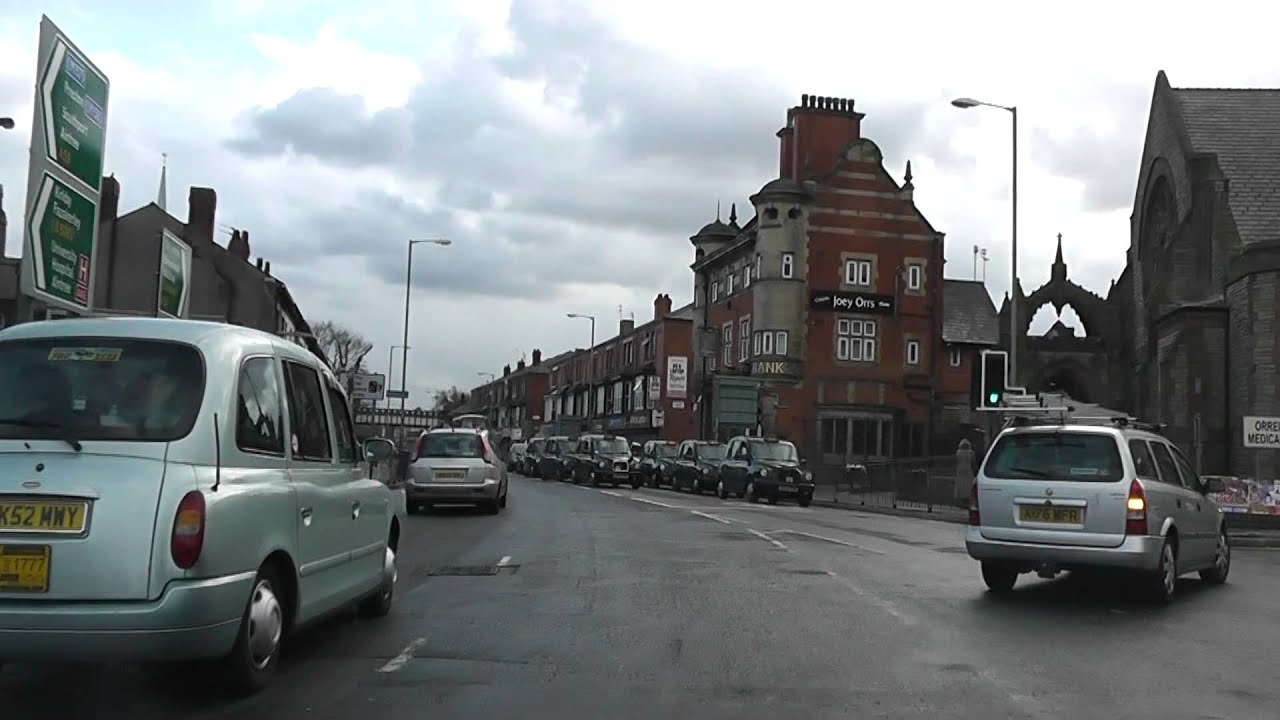 Driving Along Walton Vale, Orrell Lane & Bull Lane, Liverpool, England 14th April 2012