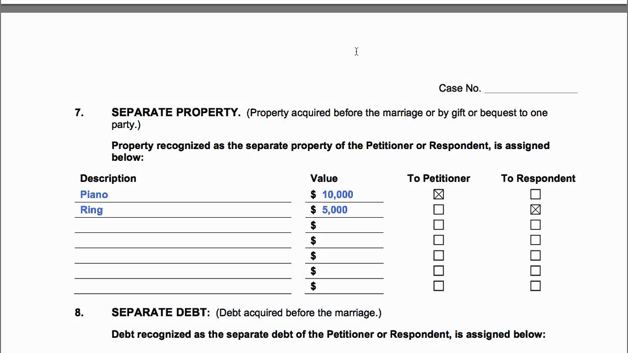 How-to Divorce in Arizona, Consent Decree Exhibit A