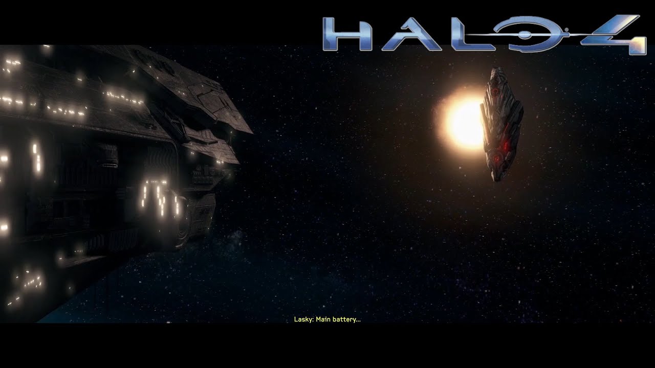 Halo 4 - Infinity Arrives To Attack The Didact's Ship 1080p