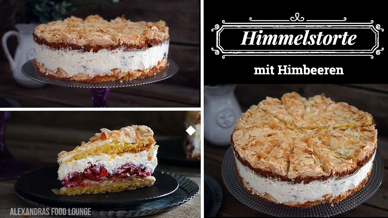 Himmelstorte mit Himbeeren