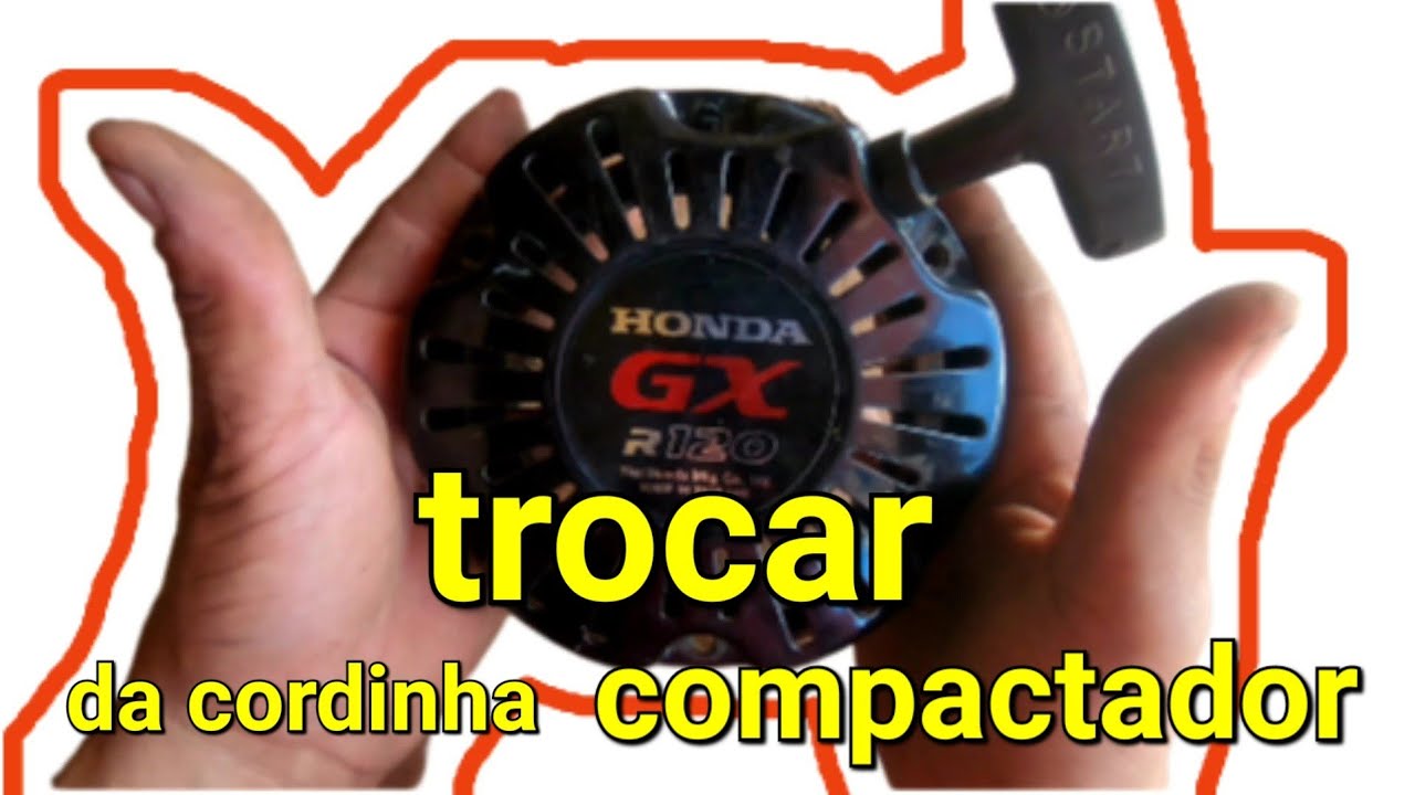 Troca da cordinha partida retratil motor Honda compactador de solo