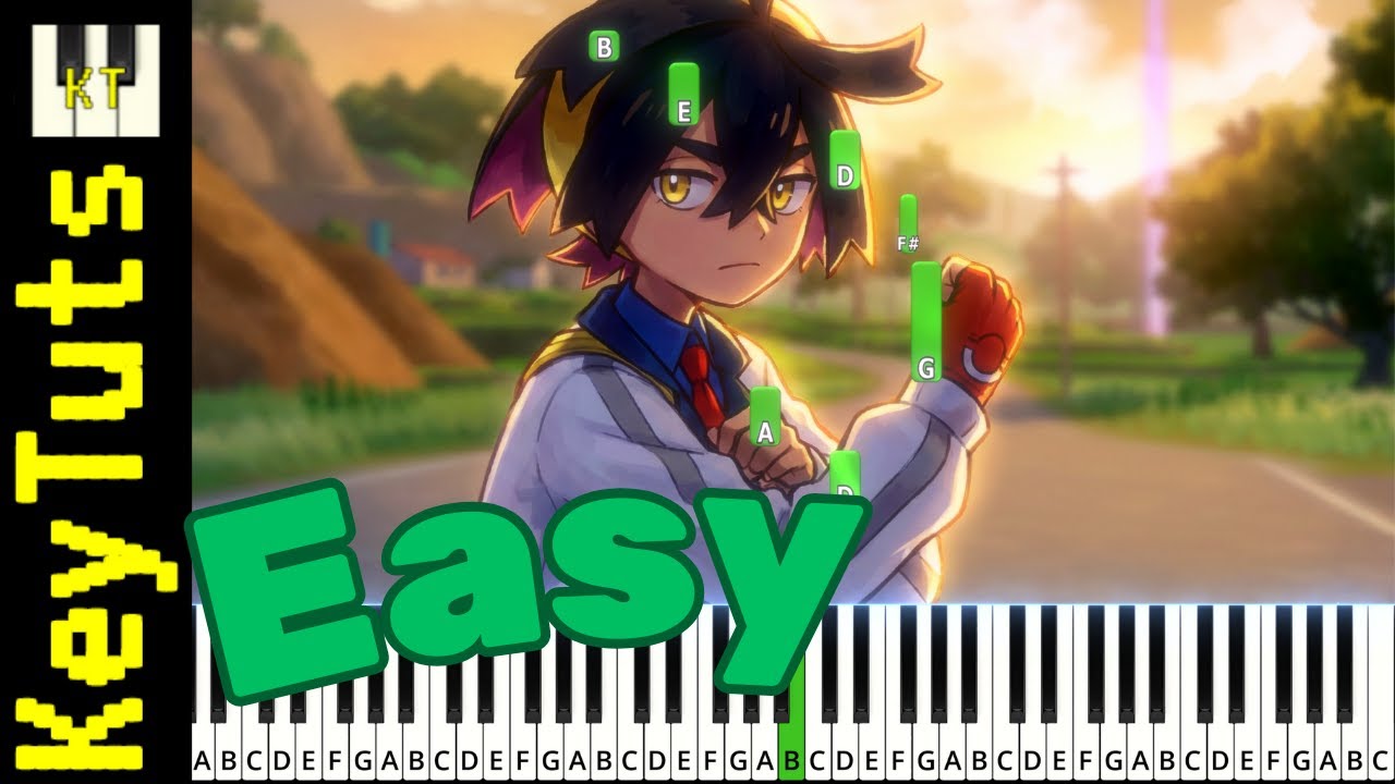 Decisive Battle Kieran! [Pokemon Scarlet and Violet] - Easy Mode [Piano Tutorial] (Synthesia)