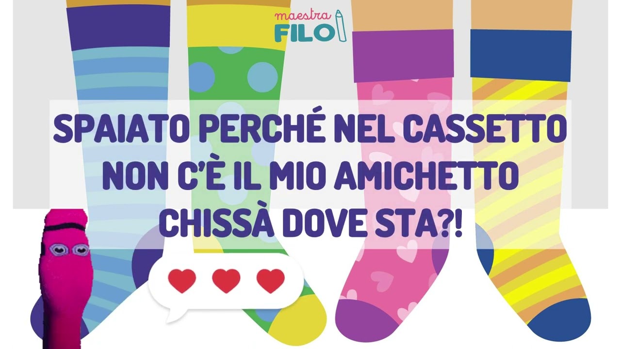 Calzino sulle note di Carletto - Giornata dei calzini spaiati Maestra Filo