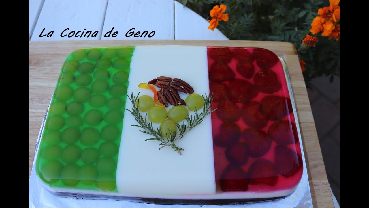 Gelatina Tricolor con Fruta /Bandera Mexicana /Gelatina para las Fiestas Patrias /Tres Savores