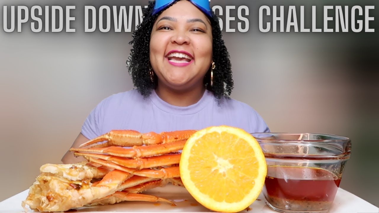 WEARING UPSIDE DOWN GLASSES CHALLENGE , SNOW CRAB LEGS MUKBANG by @KCConnection | @Shai.b