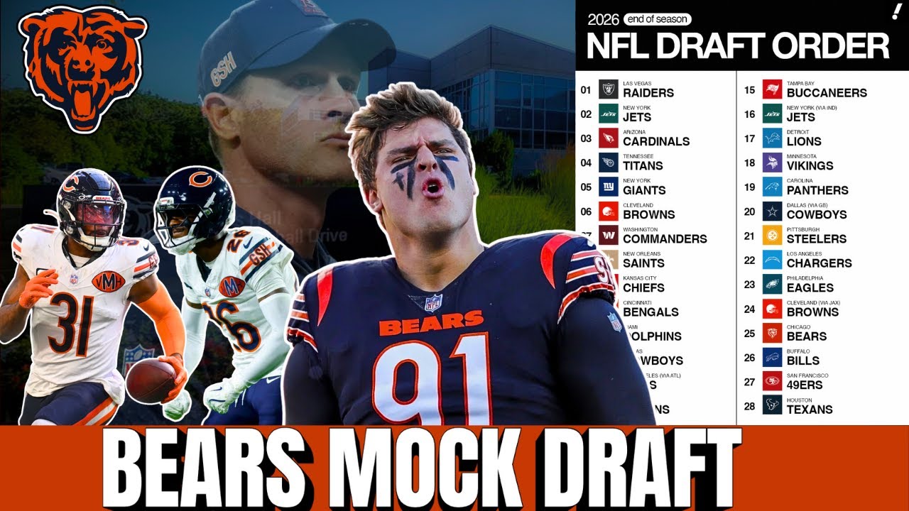 New MOCK DRAFT for Chicago Bears! Byard and Wright staying? Trey  Henrickson UPDATE
