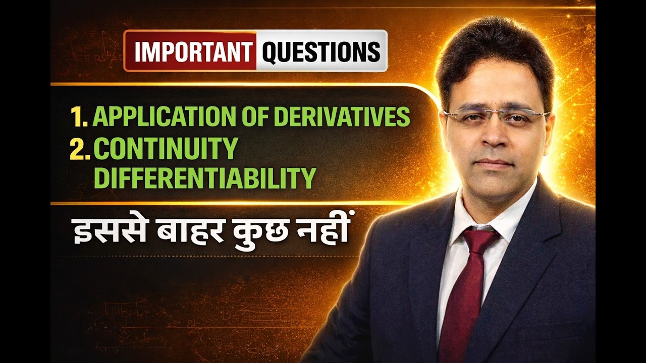 9 March 2026 🔥 Application of Derivatives | Sure Shot QuestionsClass 12 Maths Live | AOD Most Imp