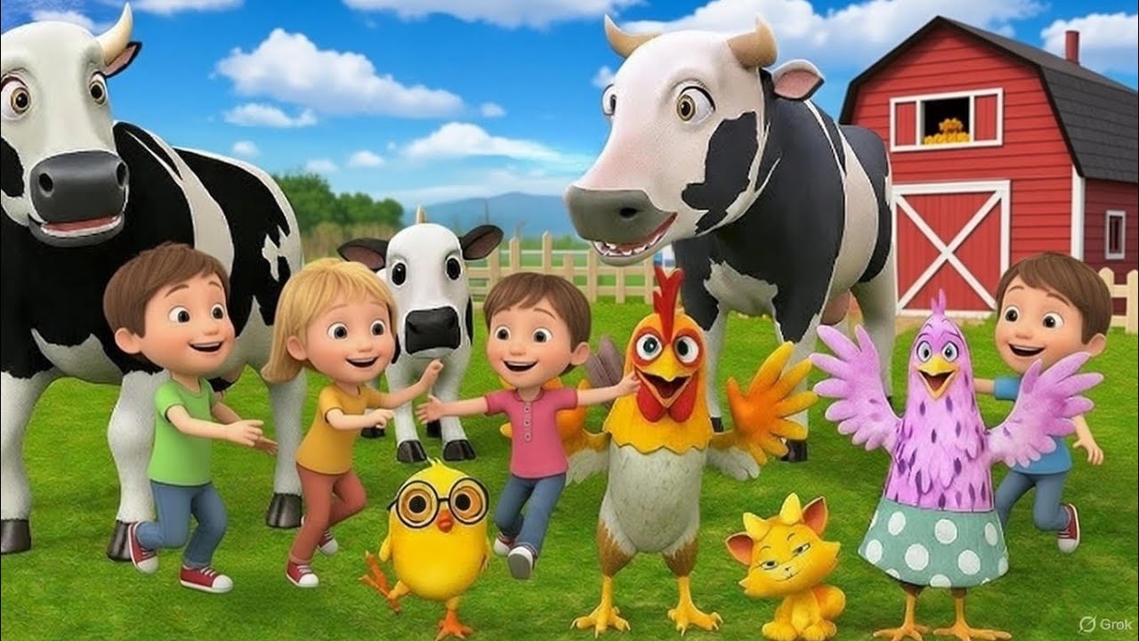 El Pollito pío 3d - el Toro y el Tractor de la Granja -el Pollito y el Tractor de la Granja #youtube
