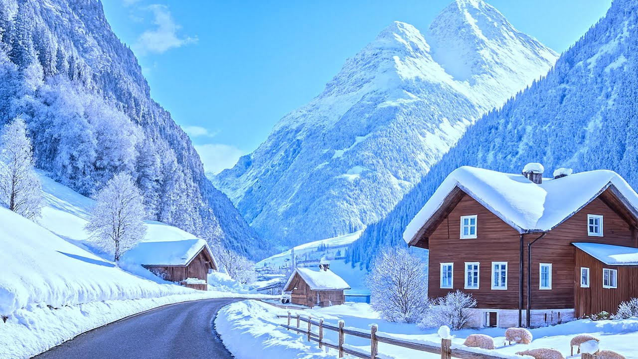 Dreamy Snow Walk in the Swiss Alps Village