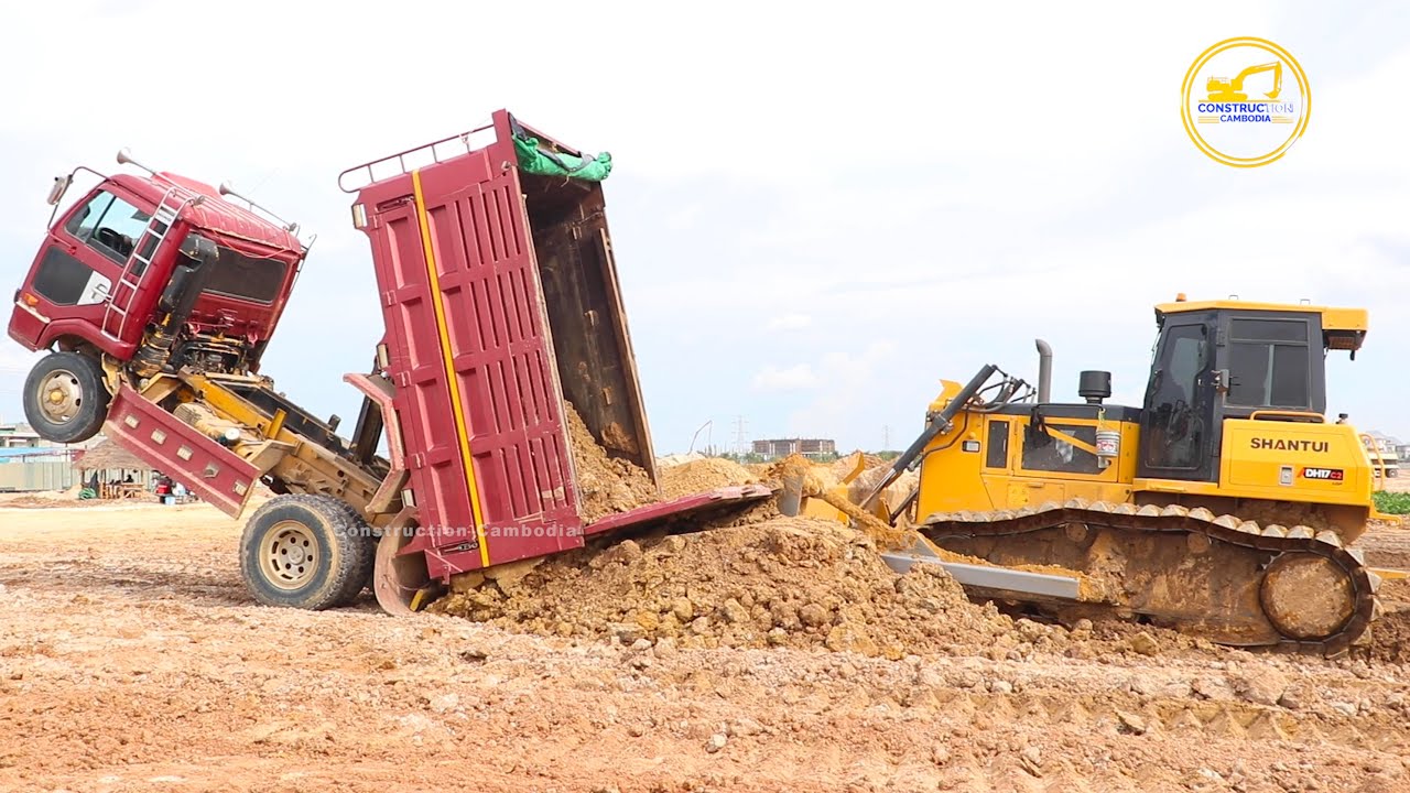 Funny Dump Truck Fails Help By Dozer And Dozer Work!