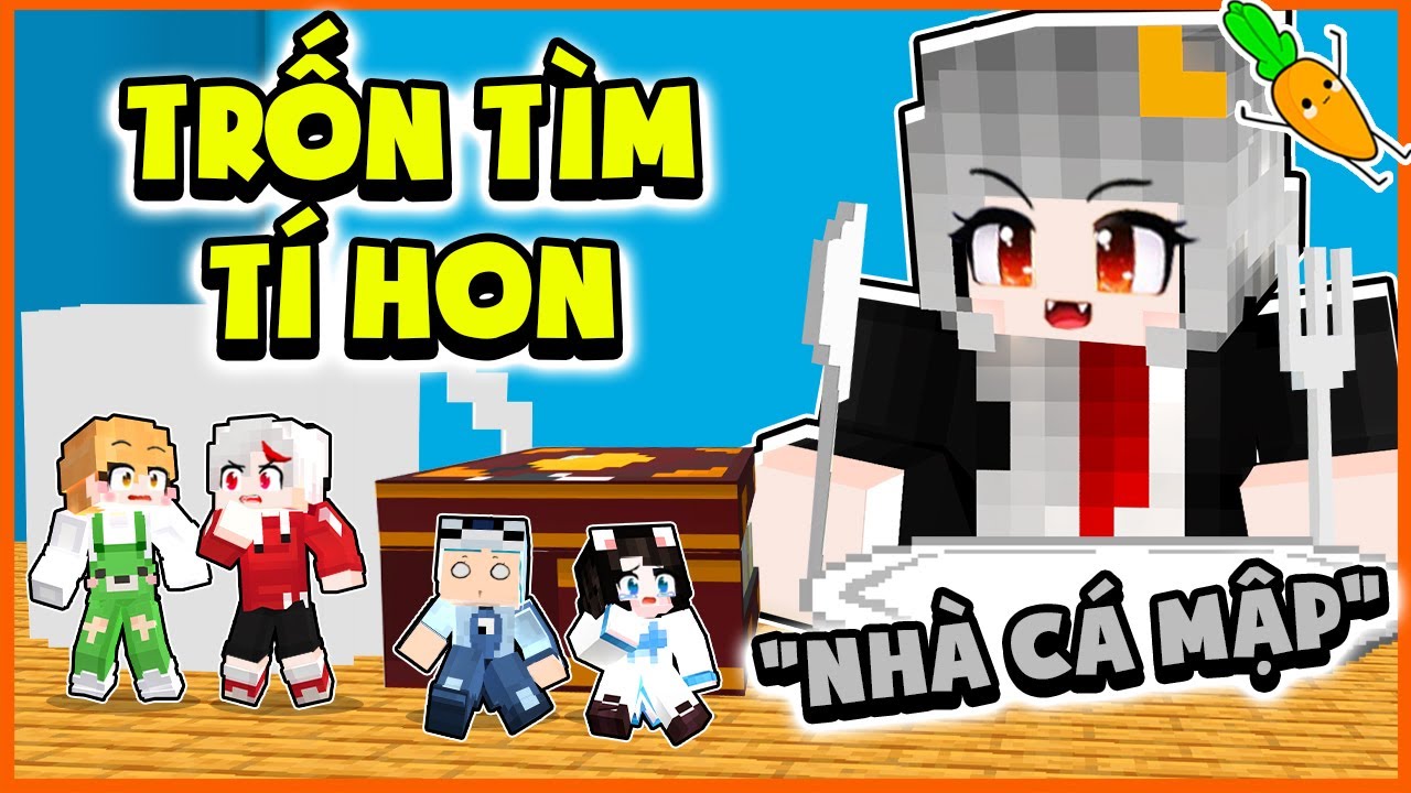Kamui Thử Thách TRỐN TÌM TÍ HON Tại Nhà CÁ MẬP Sammy Trong Làng Hero Team Mới Minecraft