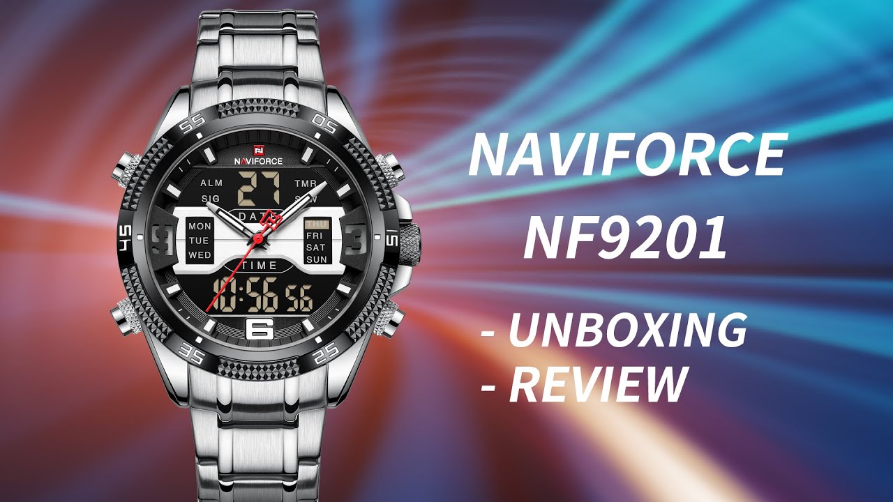 UNBOXING REVIEW丨NAVIFORCE Watch Sports Style Men's Watch NF9201 Dual Display Watch