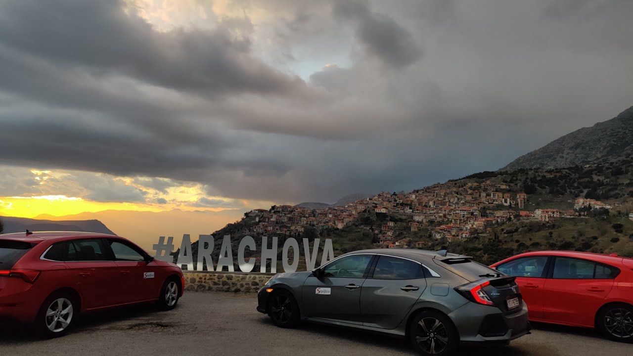 Ford Focus ST Line 125hp VS Honda Civic 129hp VS Skoda Scala 116hp - Roadtrip, Arachova 2020
