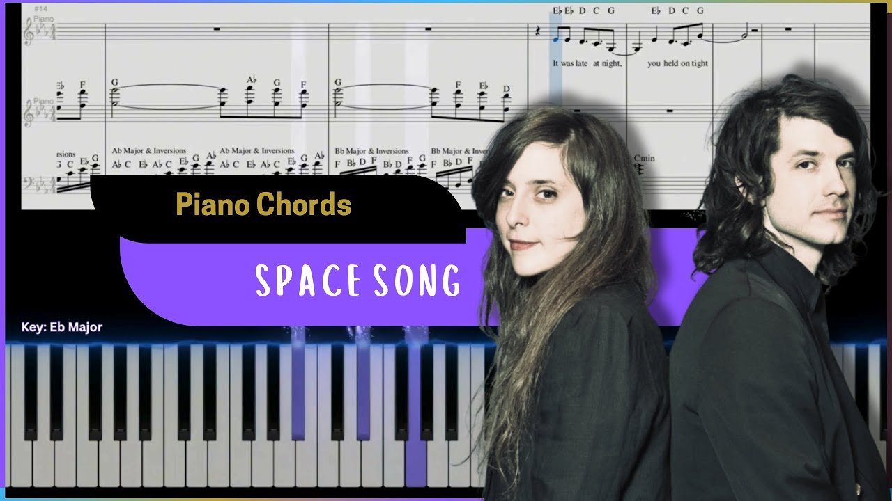 Beach House - Space Song | Easy Piano Chords Tutorial for Beginners with Sheet Music | Karaoke