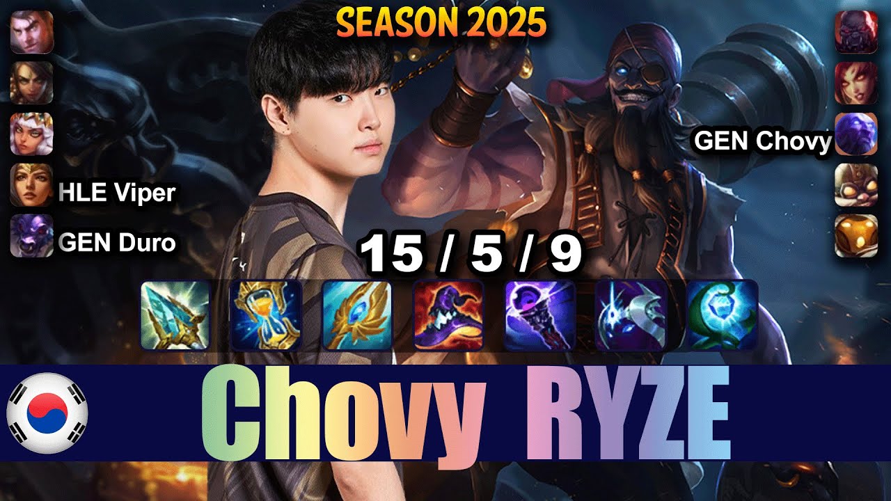 GEN Chovy RYZE vs QIYANA Mid - Patch 25.19 KR Ranked | lolrec