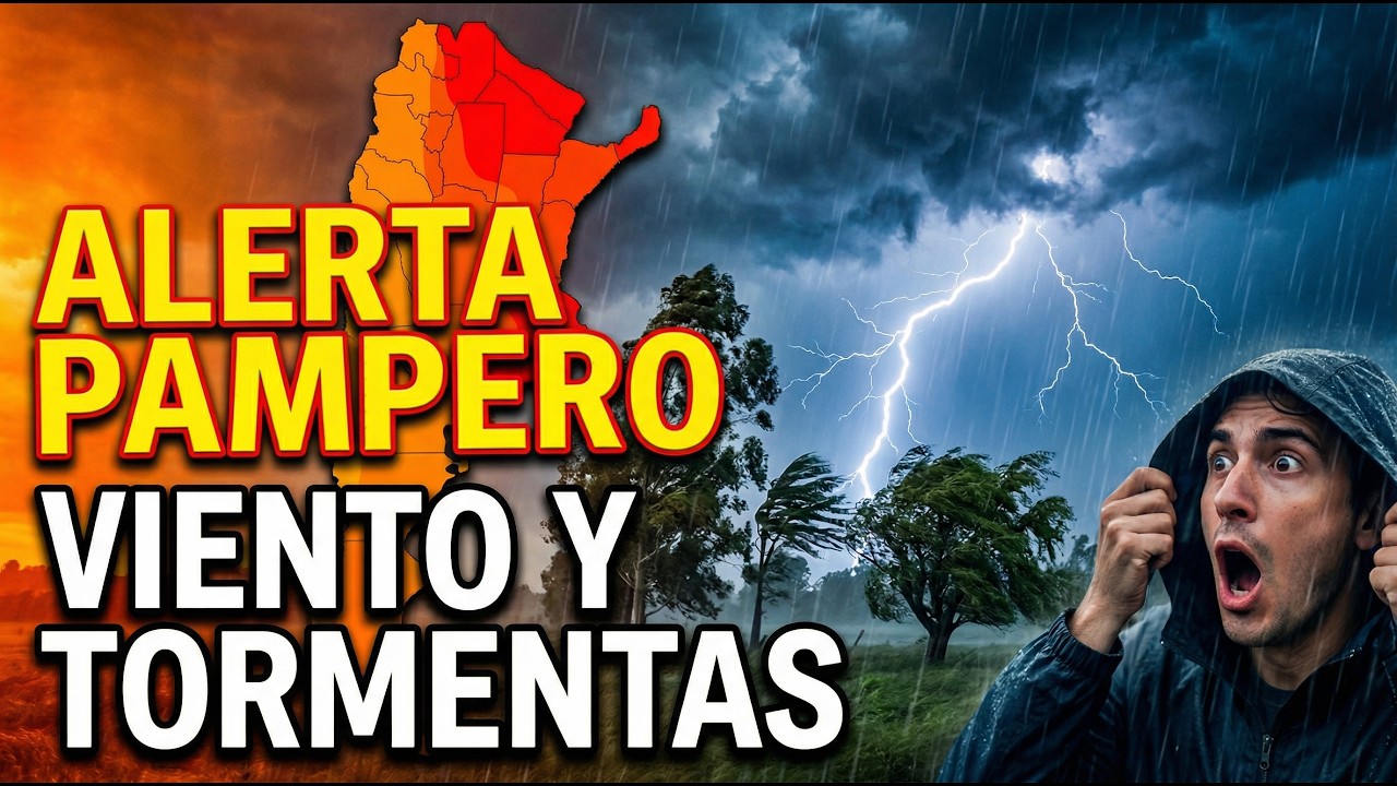 ALERTA: Llega el Pampero con tormentas y brusco descenso de temperatura en Argentina