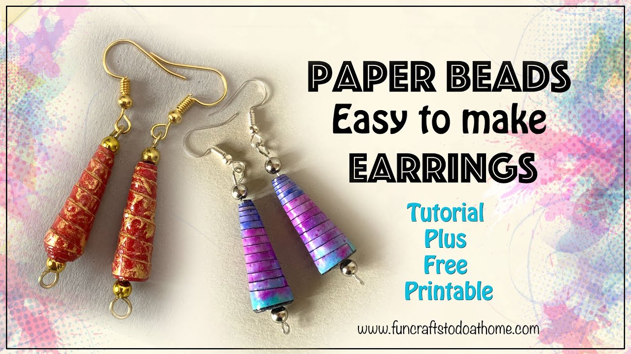 Paper Bead Earrings - Easily Make Cone Shaped Beads Plus New Free Printable