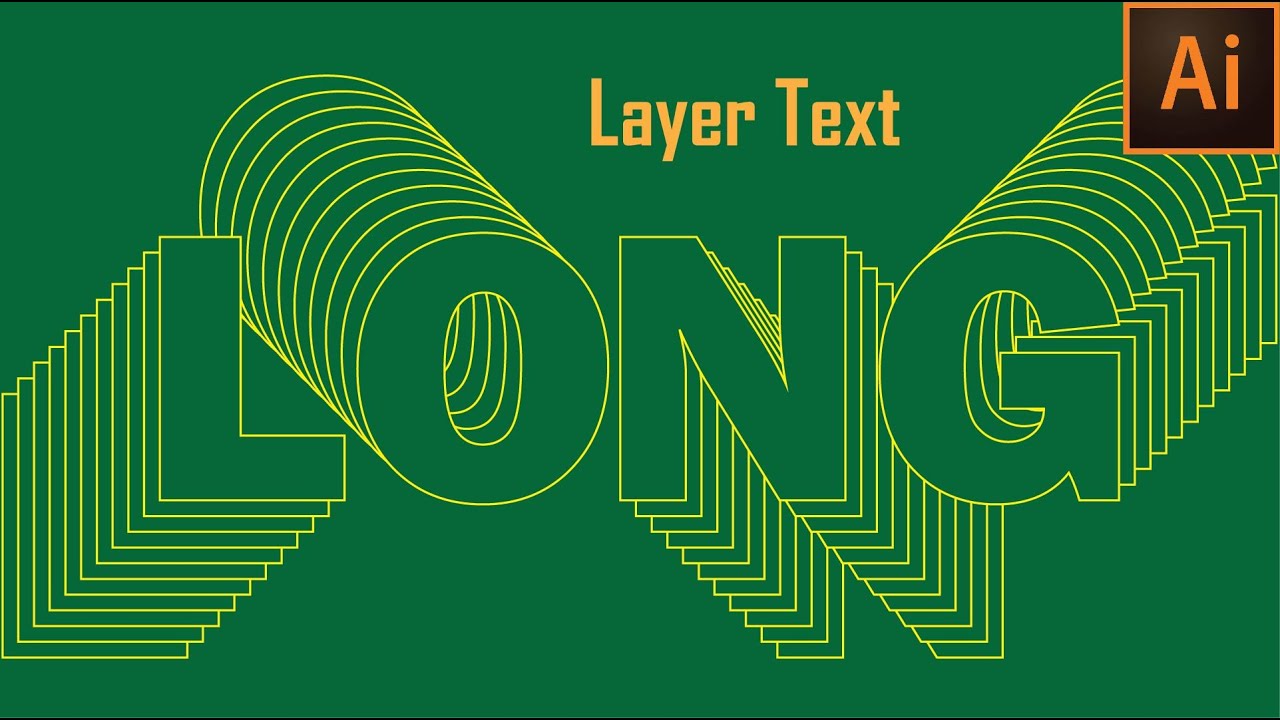 Create layer text by using distort and transform effect in illustrator program | Easy tutorial
