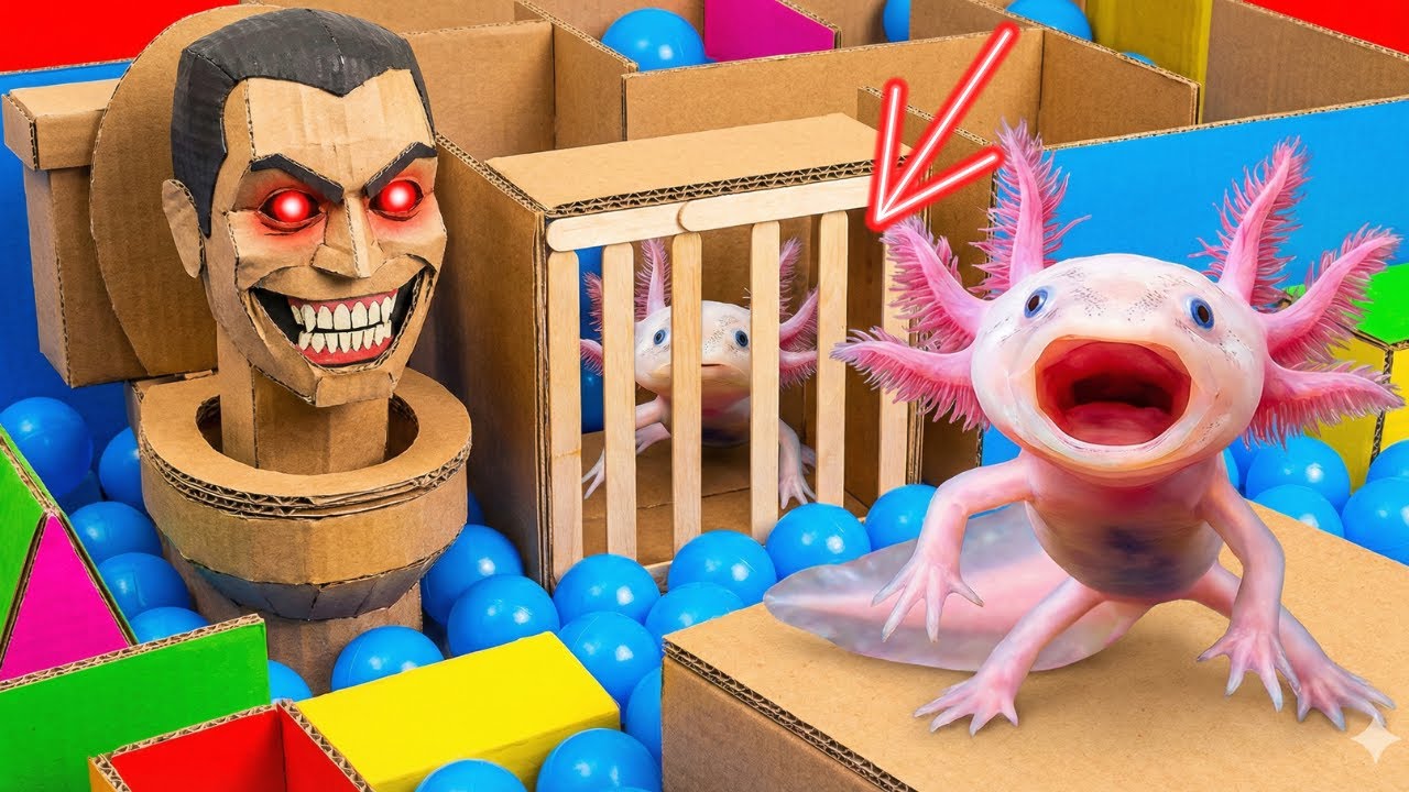 🚽 SKIBIDI TOILET - Axolotl vs Toilet in Water Maze 🚽 [OBSTACLE COURSE]