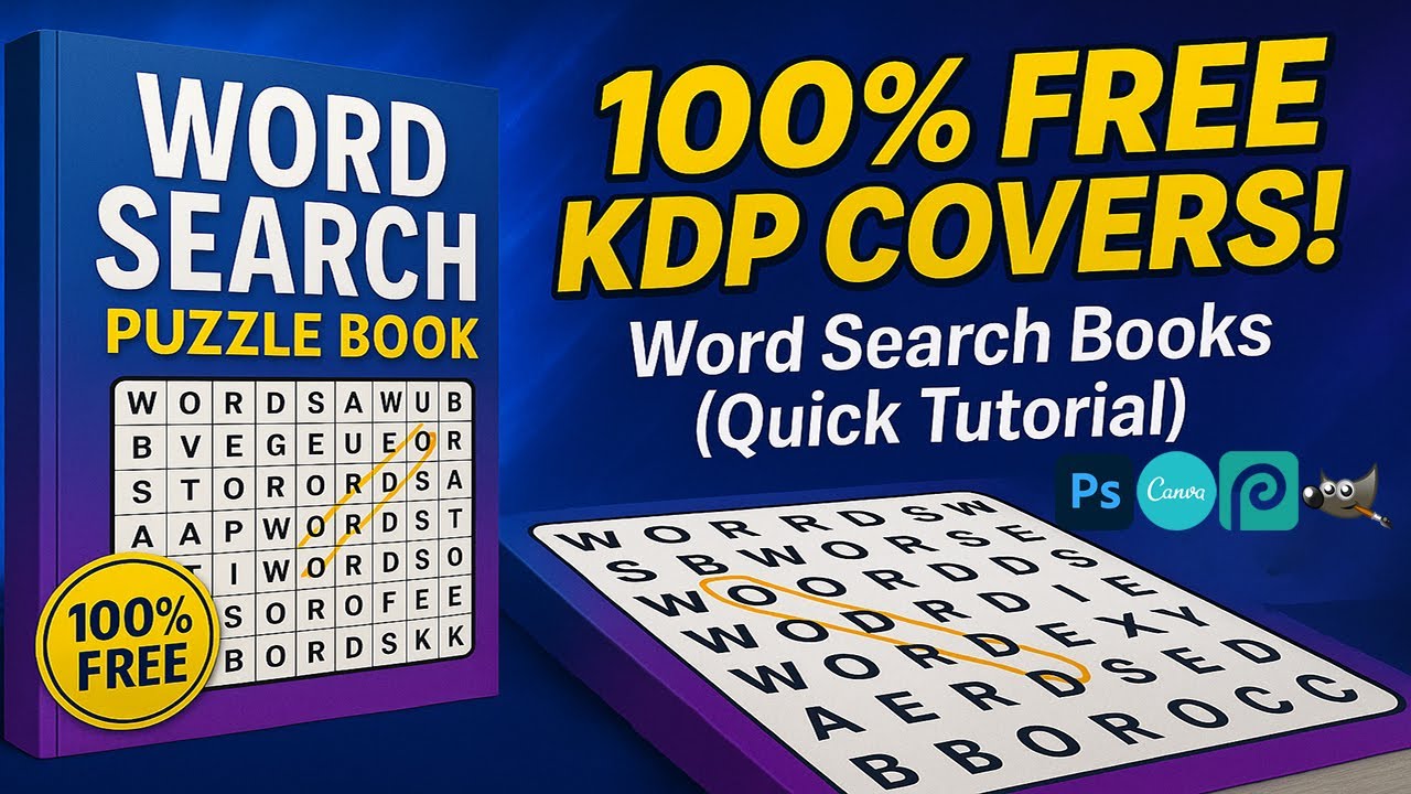 Create 100% FREE KDP Word Search Covers! (Easy 2025 Tutorial)