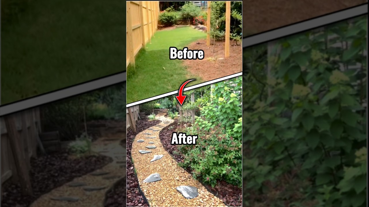 Full DIY side yard transformation reveal 💥 &mdash; before and after