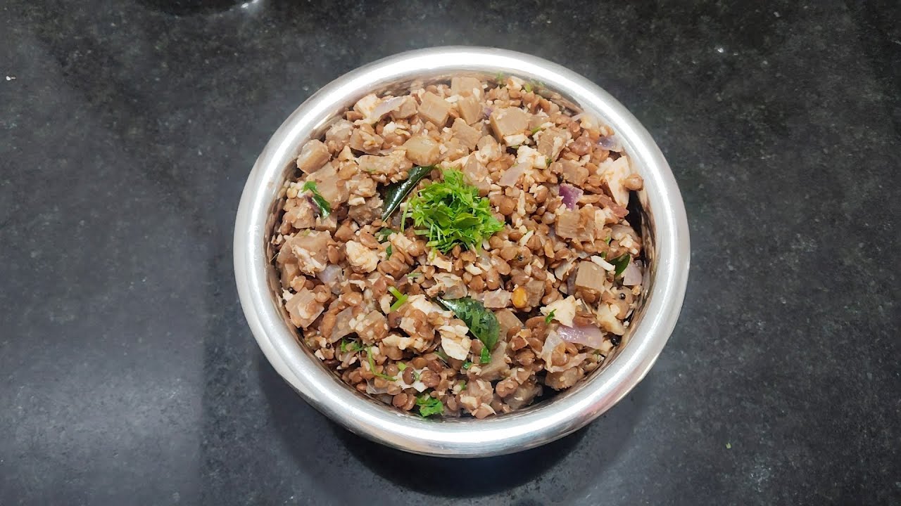 # ಹುರುಳಿ ಕಾಳು ಮತ್ತು ಬಾಳೆದಿಂಡಿನ ಪಲ್ಯ Baaledindina Palya