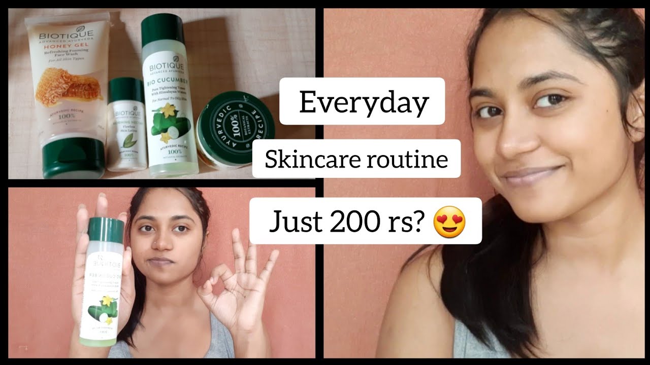 Everyday skincare routine || biotique products|| just 200 rs. 😍 || vinnisworld