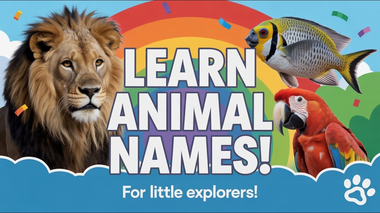 Learn Animal Names | Real Animals from Land, Sea & Sky for Kids