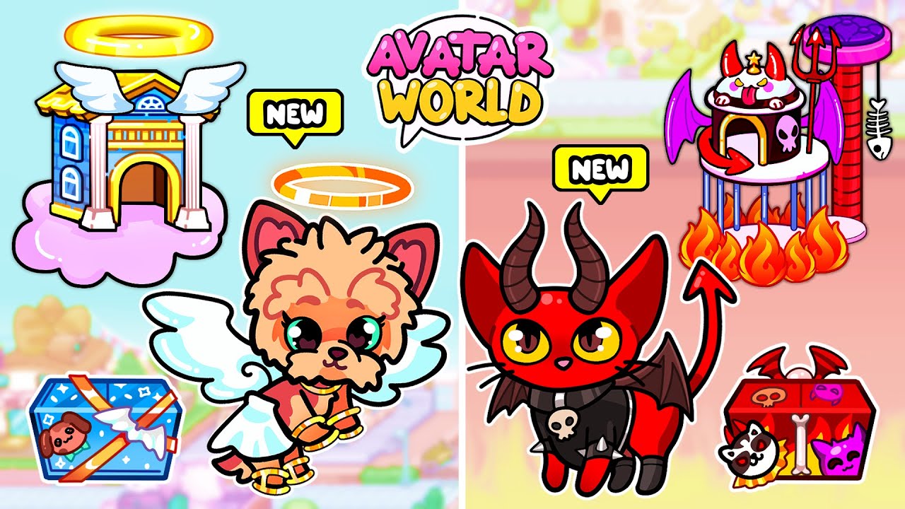 Zwierzątka Aniołki 😇 kontra Zwierzaki Demony 😈 w Avatar World | AKTUALIZACJA ✅| Pazu Games|Toca Boca