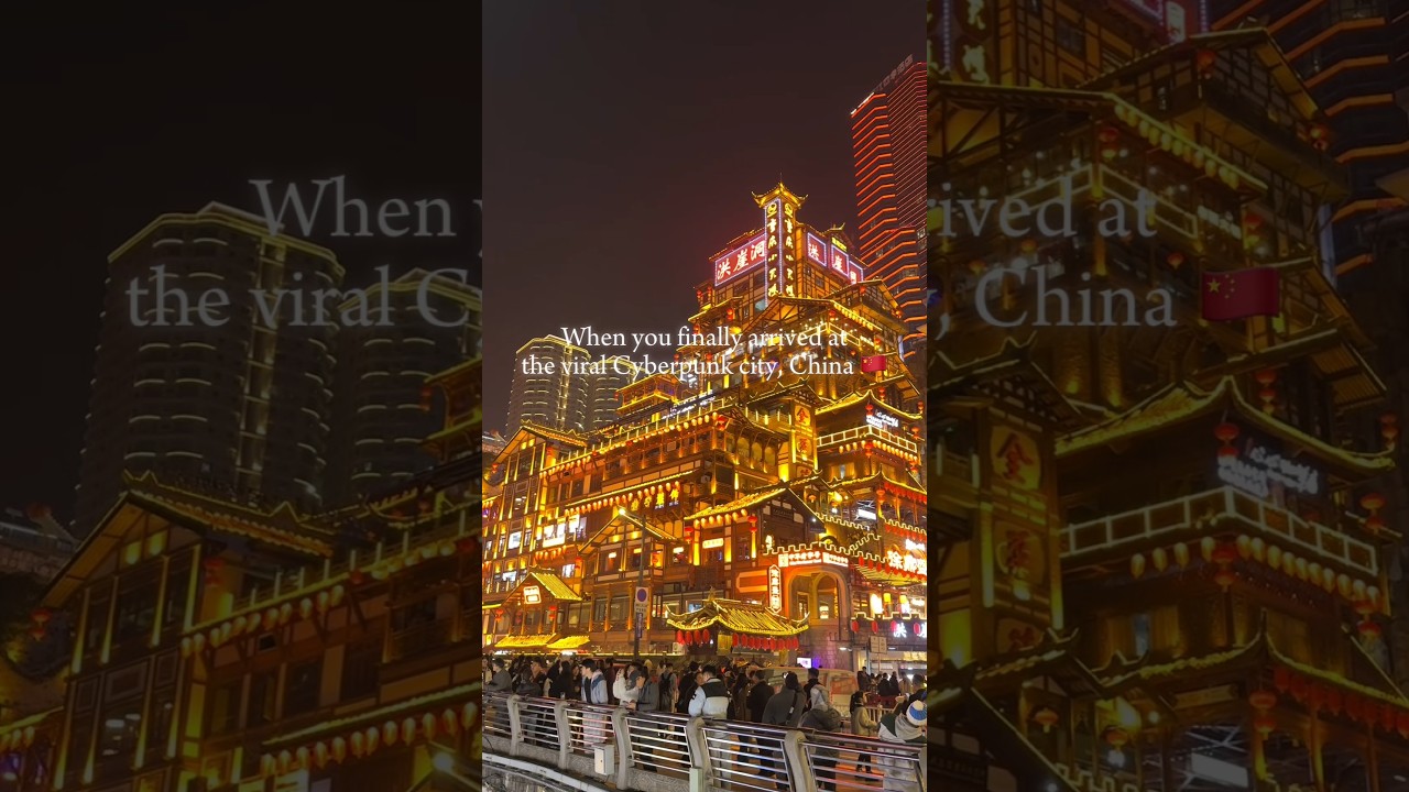 🇨🇳 Finally arrived at China's cyberpunk city, CHONGQING. Hello viral Hongya Cave / HONGYADONG! 🥹🌃