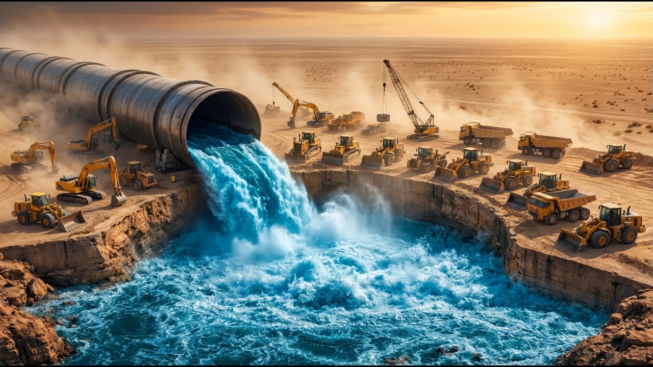 Incredible Technique Pumping Billions Liters Of Seawater Through Giant Pipelines Into Saudi Arabia