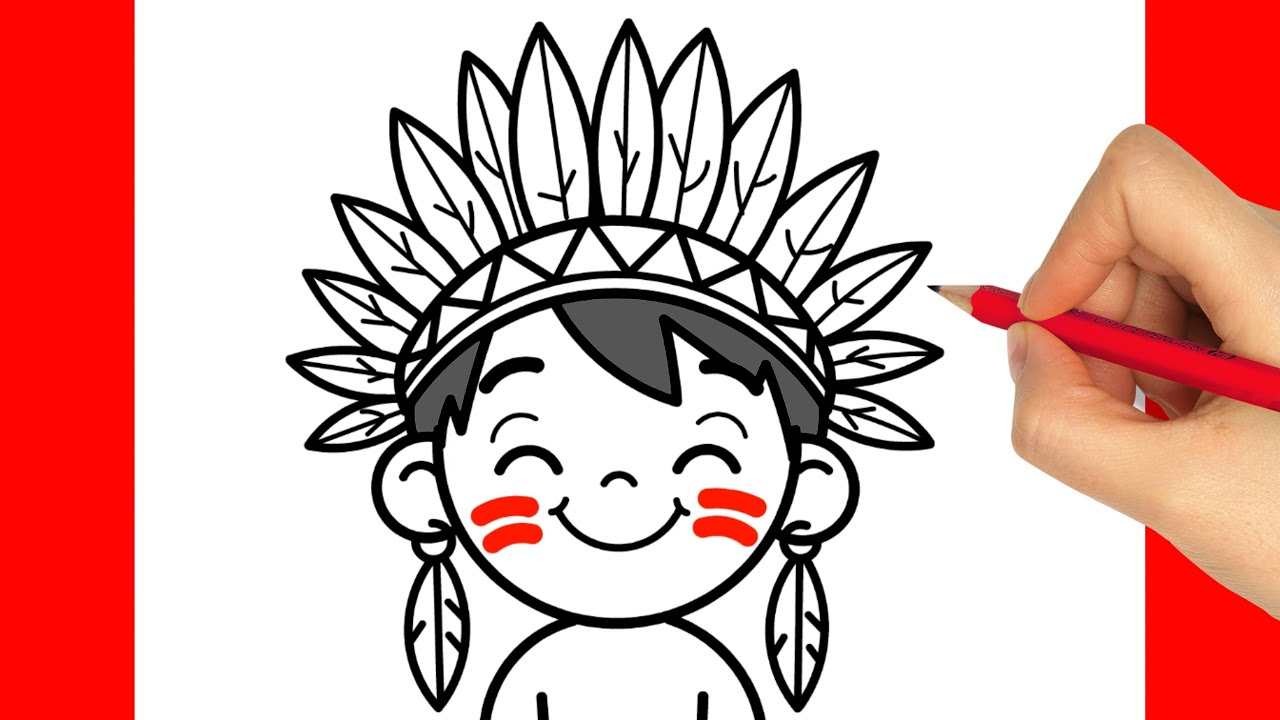 Cómo dibujar un Indio paso a paso | Dibujo fácil de Indio