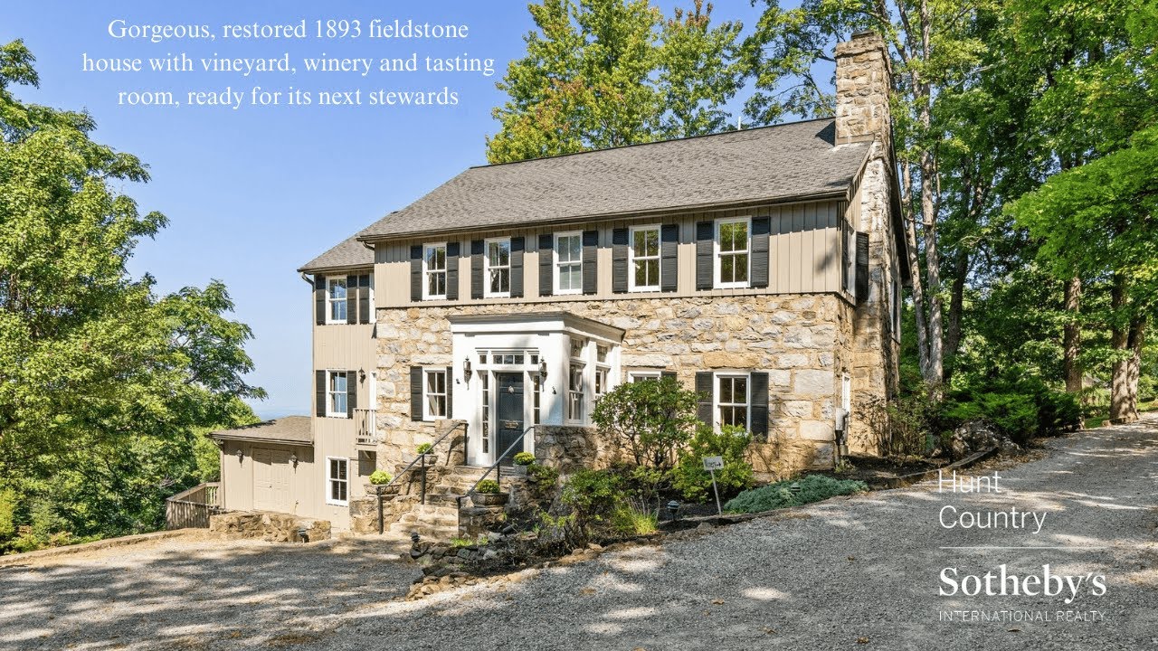 Cherished 1893 fully restored Virginia fieldstone house & boutique winery, tasting room & vineyard